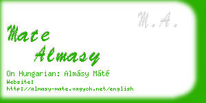 mate almasy business card